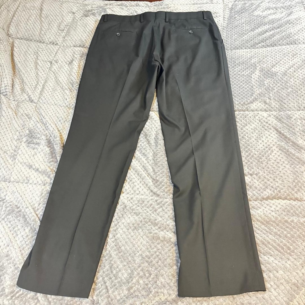 Tommy Hilfiger Mens Dress Pants 38W x 32L Black Flat Front‎ Trousers